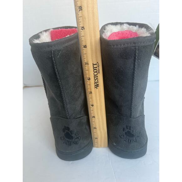 NWT DAWGS Dark Gray 9 Inch Faux Shearling Microfiber Vegan Winter Boots Sz 11 - Picture 9 of 11